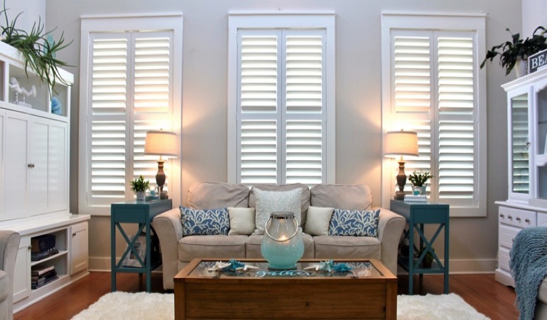 Clearwater designer house with plantation shutters 